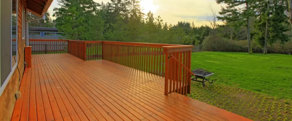 Beautiful wooden deck with a composite decking